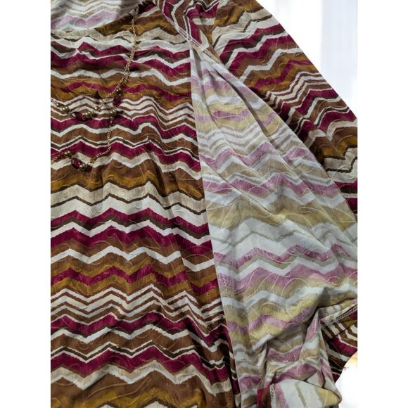 NWT $68 Alfred Dunner Top PLus Size 2X XX TwoFer Layered Necklace Zigzag Blouse - Picture 9 of 11